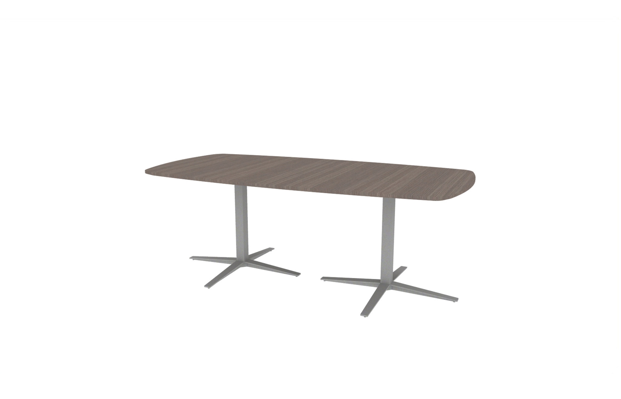 42"x84" Modern Rectangle Top in Veneer with Aluminum X Bases (88-4284MR with 01-2630LXBA)