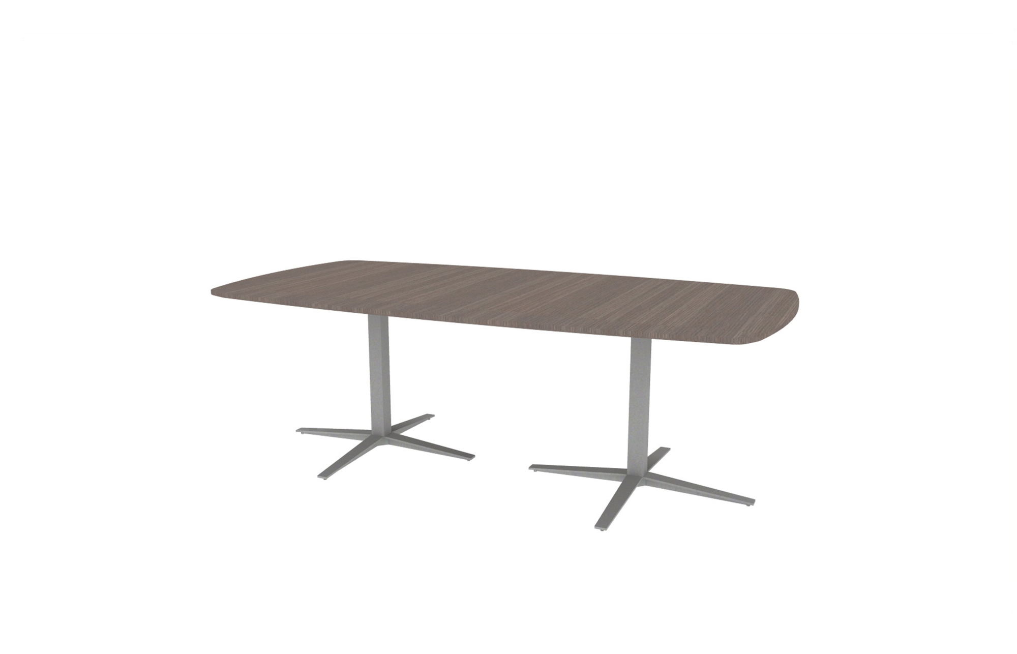 48"x96" Modern Rectangle Top in Veneer with Aluminum X Bases (88-4896MR with 01-2630LXBA)