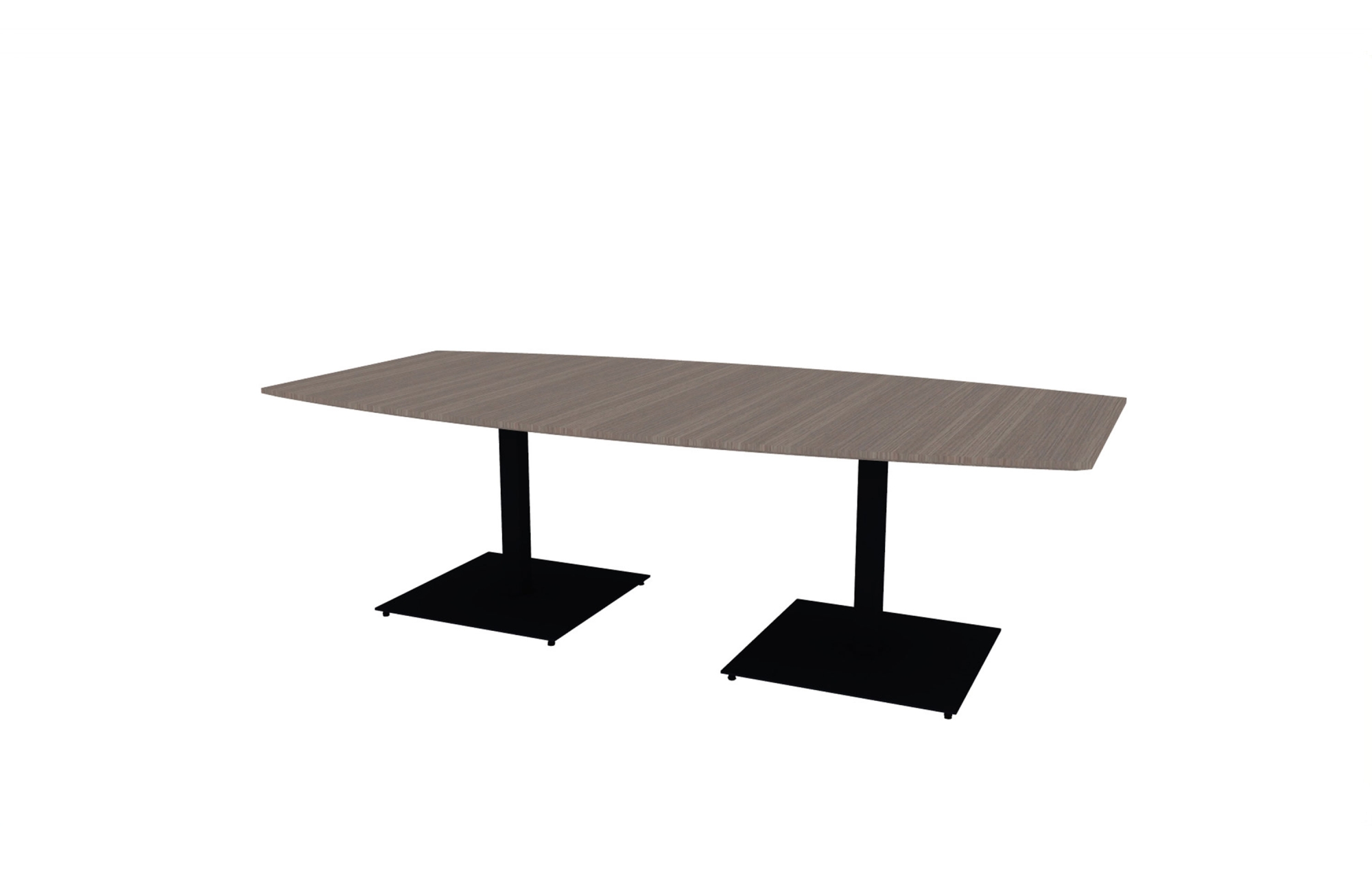 48"x96" Boat Top in Veneer with Black Square Bases (88-4896BT with 01-2630SBB)