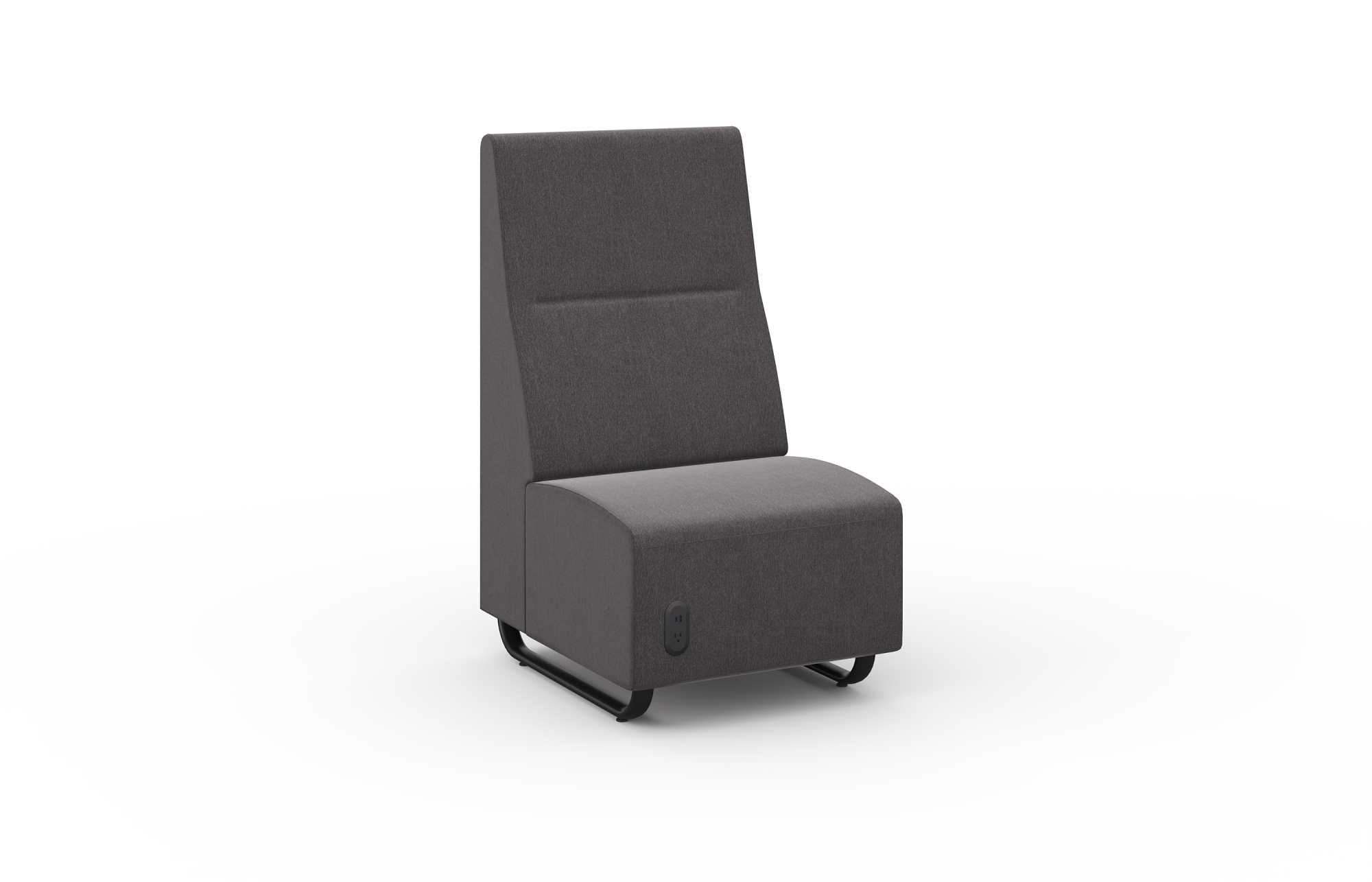 Script Armless Club Chair with High Surround and Sled Base (250HN)