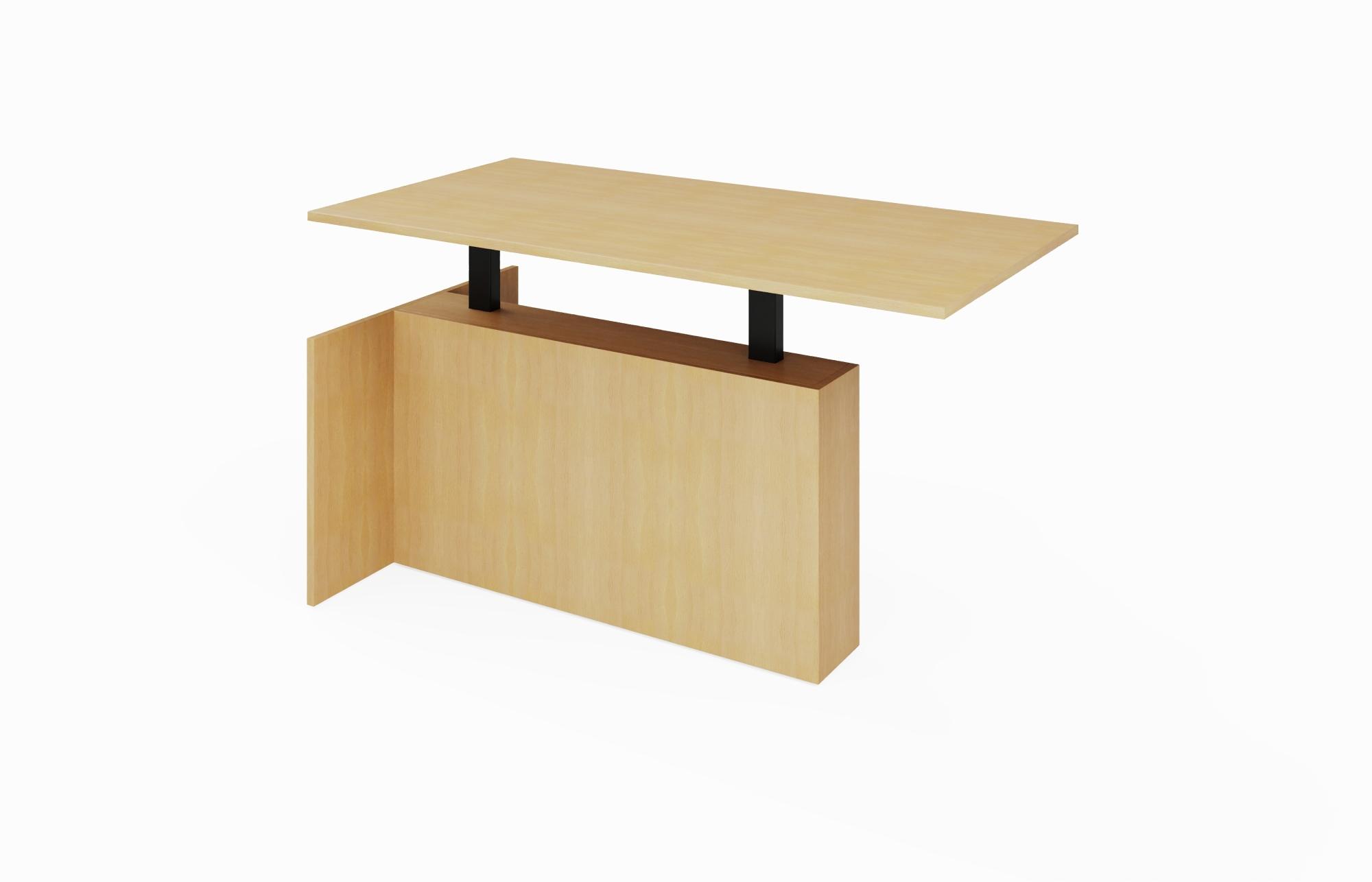 Height Adjustable Rectangular Peninsula Desk (Left 66-3672LPDSTS, 66-3666LPDSTS, 66-3072LPDSTS, 66-3066LPDSTS; Right 66-3672RPDSTS, 66-3666RPDSTS, 66-3072RPDSTS, 66-3066RPDSTS)