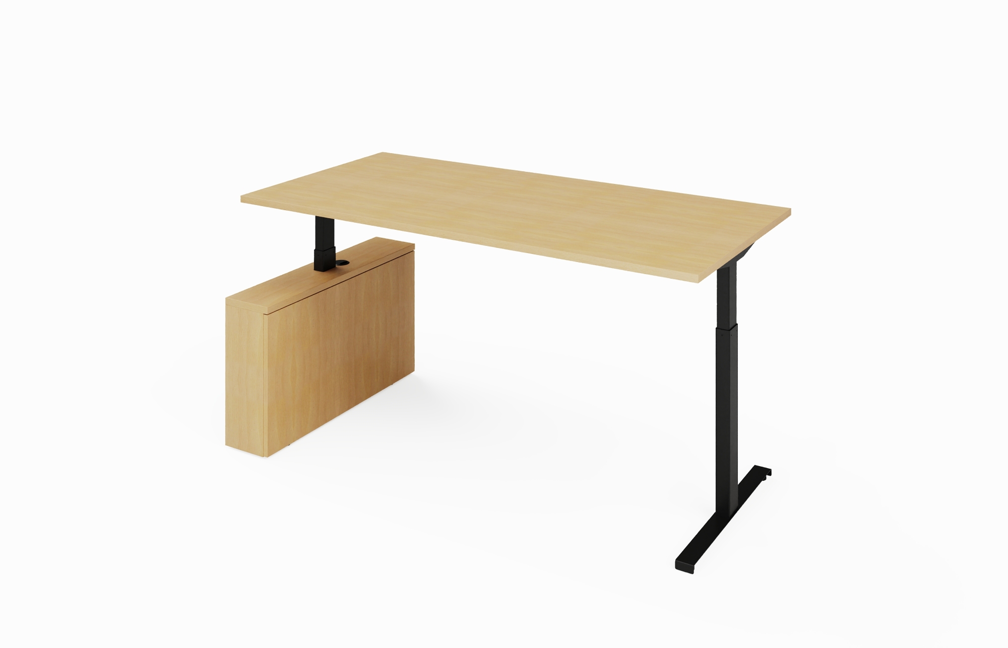 Height Adjust Wall T Leg Desk (Left 66-3672WTLDL, 66-3072WTLDL, 66-3666WTLDL, 66-3066WTLDL; Right 66-3672WTLDR, 66-3072WTLDR, 66-3666WTLDR, 66-3066WTLDR)