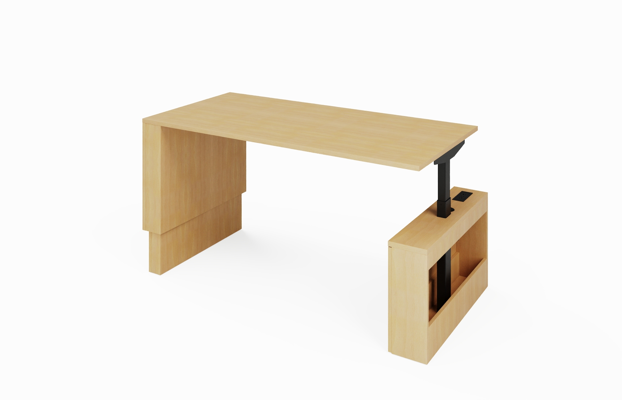 Height Adjust Wall Waterfall Desk Wire Management View (Left 66-3672WWFDL, 66-3072WWFDL, 66-3666WWFDL, 66-3066WWFDL; Right 66-3672WWFDR, 66-3072WWFDR, 66-3666WWFDR, 66-3066WWFDR)