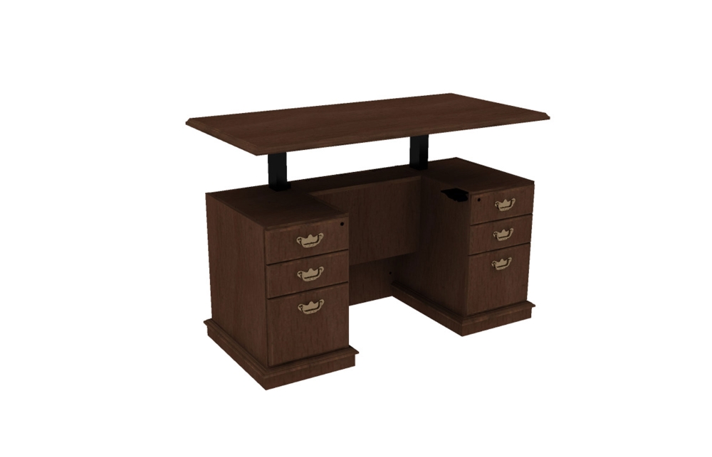 30x60 Height Adjustable Double Pedestal Desk