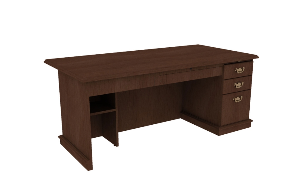 36x72 Single Pedestal Desk, Right, with Box/Box/File Pedestal