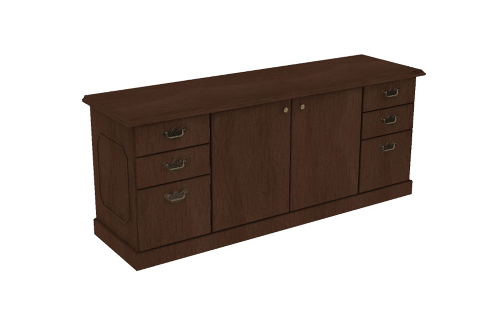 20x72 Storage Credenza with Box/Box/File Pedestals and Two Doors
