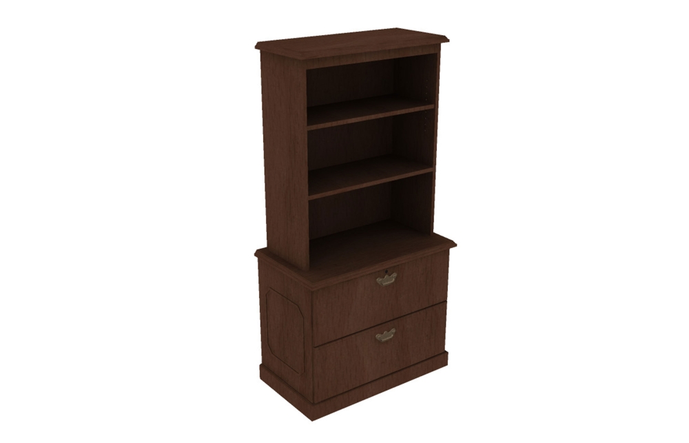 15x34 Surface Mount Bookcase (Shown with Two Drawer Lateral File)