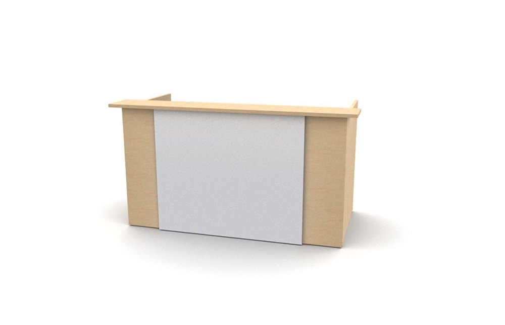 36"x72" Reception Desk Shell with 78" Transaction Counter and Contrasting Overlay (64-3672RS with 64-1278TP and 64-OT72)