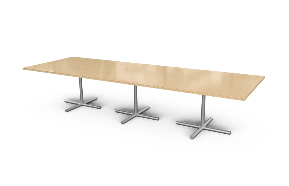 48"x144" Rectangular Table with Metal Bases (94-48144RT with 01-0400MBA)