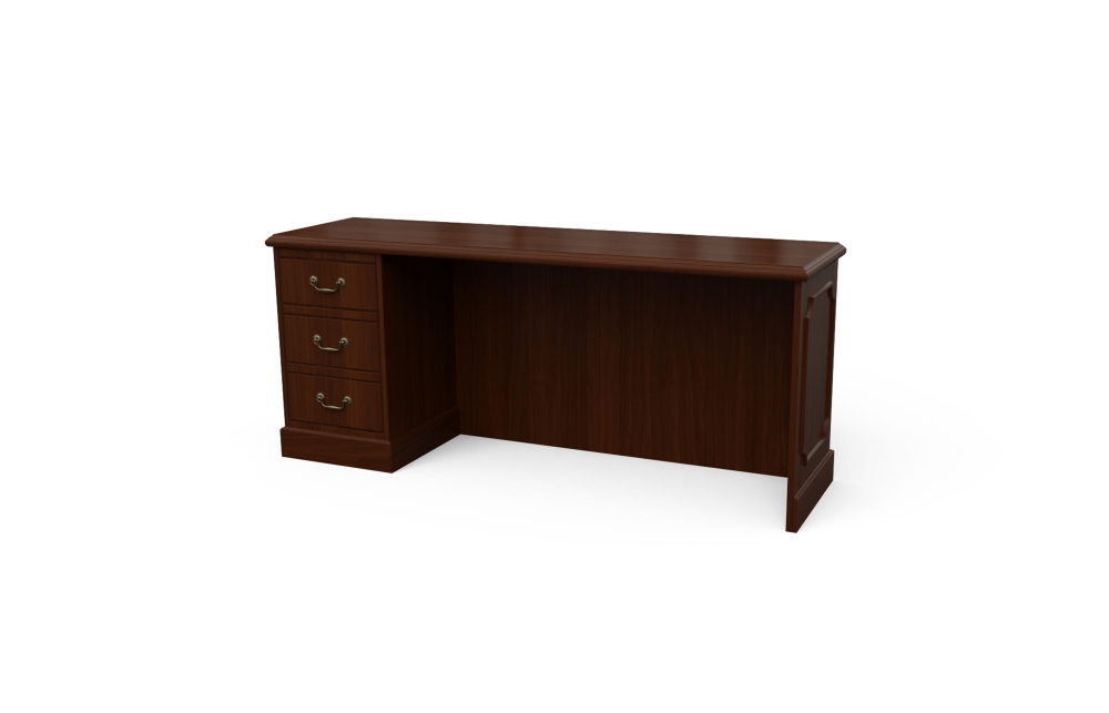 Single Ped Credenza with Box/File Pedestal (Left: 46-2066LC, 46-2072LC; Right: 46-2066RC, 46-2072RC)