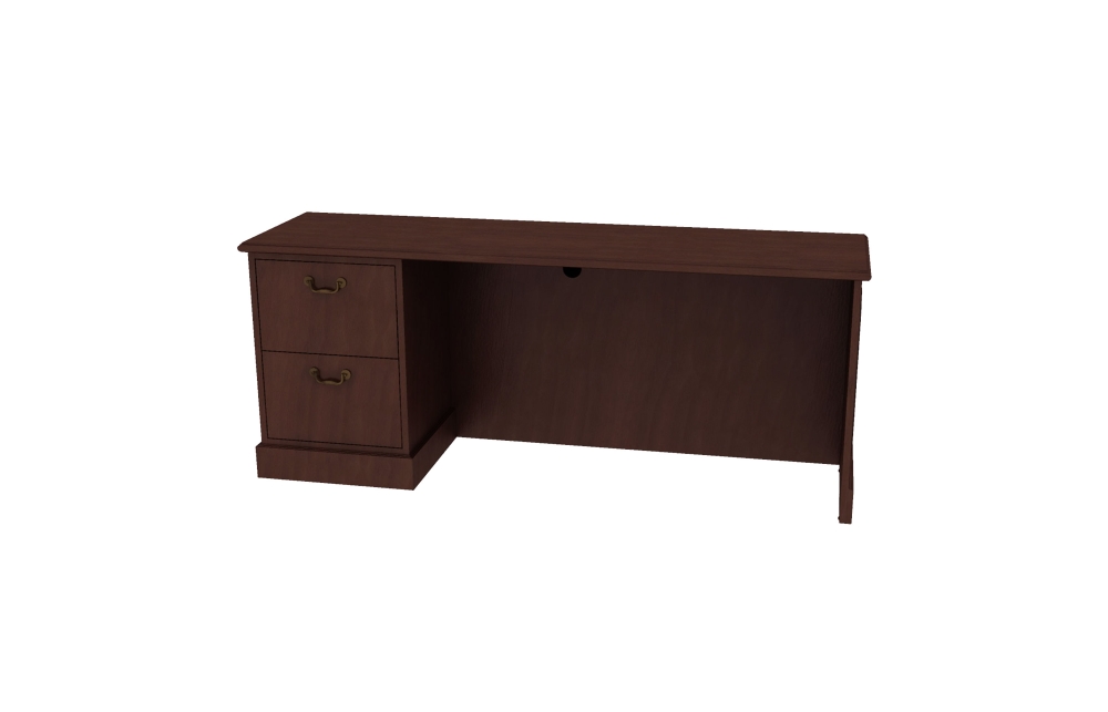 Single Ped Credenza with File/File Pedestal (Left: 46-2066LC2, 46-2072LC2; Right: 46-2066RC2, 46-2072RC2)