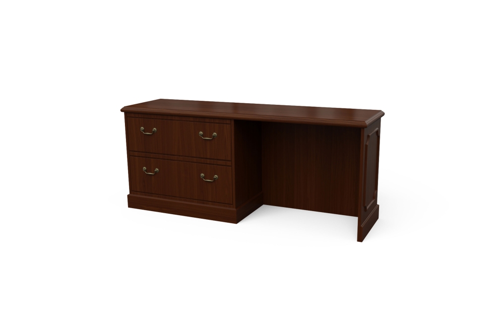 Single Ped Credenza with Double Lateral Pedestal (Left: 46-2066LL, 46-2072LL; Right: 46-2066RL, 46-2072RL)