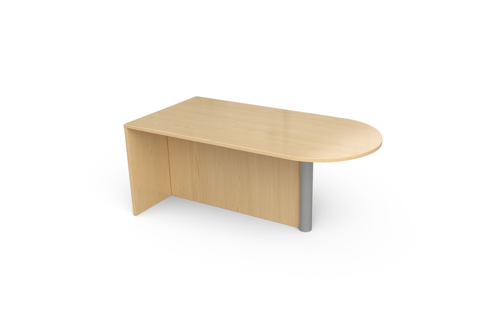 D-Top Desk with Cylinder Leg and Full Modesty (Left: 66-3066DUL, 66-3072DUL, 66-3084DUL, 66-3672DUL, 66-3684DUL; Right: 66-3066DUR, 66-3072DUR, 66-3084DUR, 66-3672DUR, 66-3684DUR; with 66-FMD)