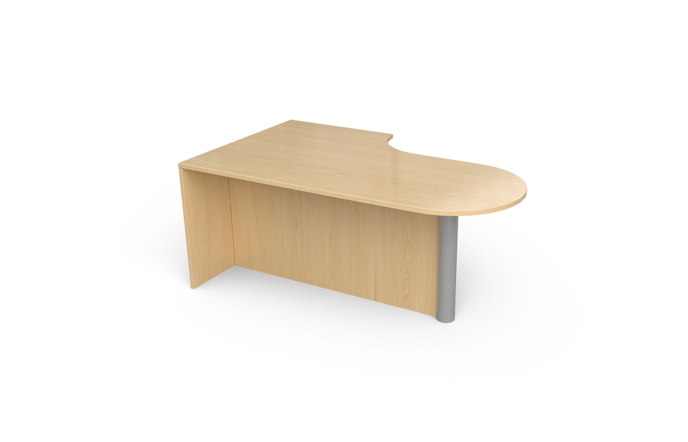 Extended D-Top Desk with Cylinder Leg and Full Modesty (Left: 66-4272EDL, Right: 66-4272EDR; with 66-FMD)