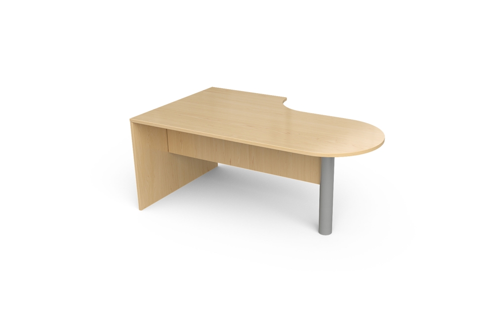 Extended D-Top Desk with Cylinder Leg and Half Modesty (Left: 66-4272EDL, Right: 66-4272EDR; with 66-HMD)