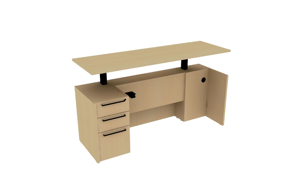 TFL Height Adjustable Single Ped Credenza with Box/Box/File Pedestal (Left: 68-2466LC1STS, 68-2472LC1STS; Right: 68-2466RC1STS, 68-2472RC1STS)