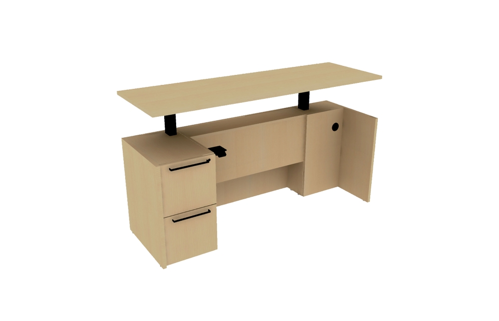 TFL Height Adjustable Single Ped Credenza with File/File Pedestal (Left: 68-2466LC2STS, 68-2472LC2STS; Right: 68-2466RC2STS, 68-2472RC2STS)