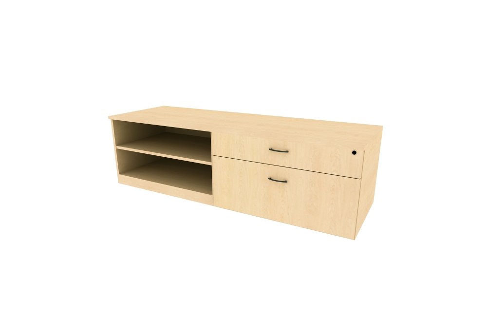 Low Credenza with Box/File and Open Compartment (Left Box/File: 66-2060L21OBFL, 66-2072L21OBFL, 66-2460L21OBFL, 66-2472L21OBFL; Right Box/File: 66-2060L21OBFR, 66-2072L21OBFR, 66-2460L21OBFR, 66-2472L21OBFR)