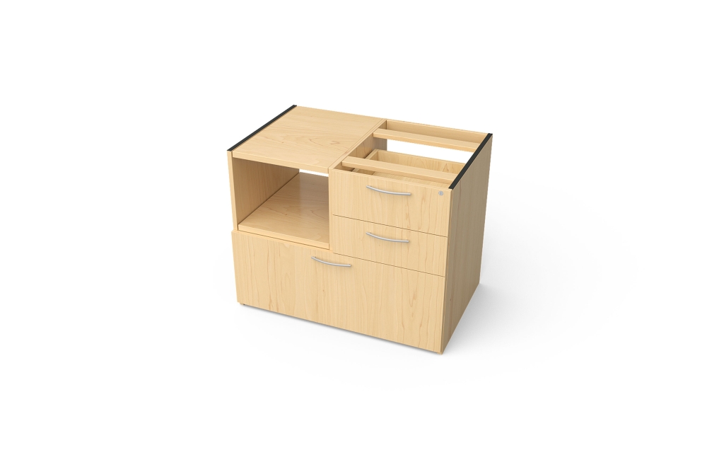 Modular Pedestal with Open Compartment and Multifile (66-2430OMF, 66-2436OMF)