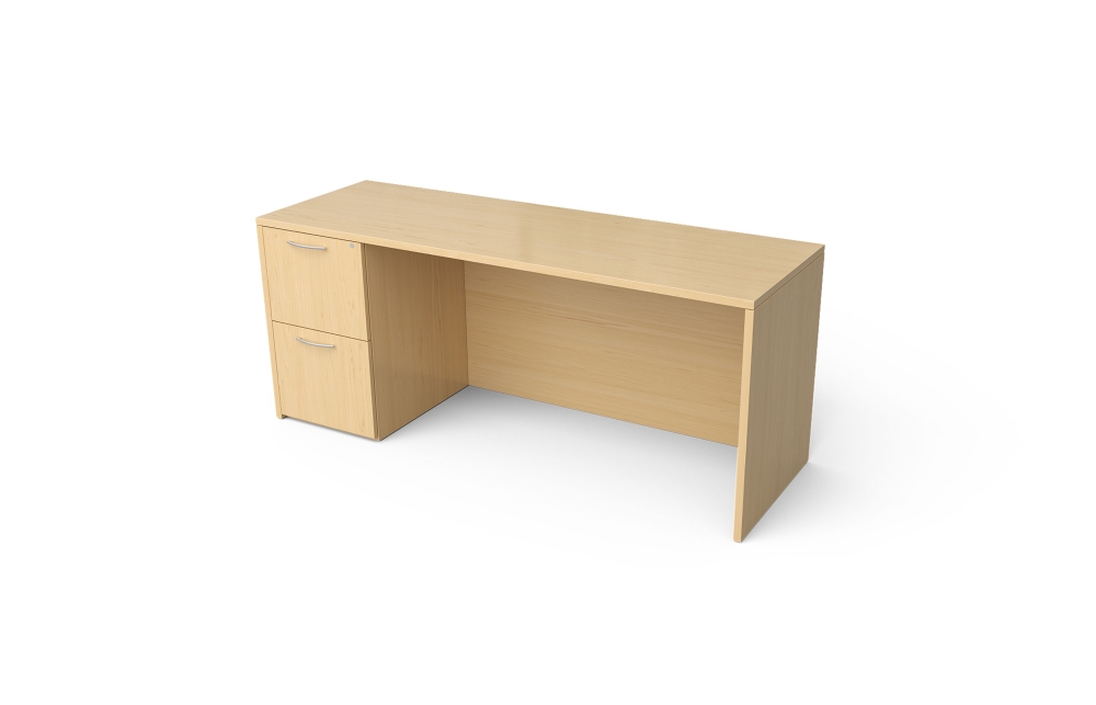Single Ped Credenza with File/File Pedestal (Left: 68-2466LC2, 68-2472LC2; Right: 68-2466RC2, 68-2472RC2)