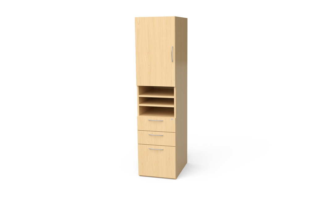 Storage Cabinet with Door, Open Shelves, and Box/Box/File Drawers (Left: 66-1872DS1L, 66-1884DS1L; Right: 66-1872DS1R, 66-1884DS1R)