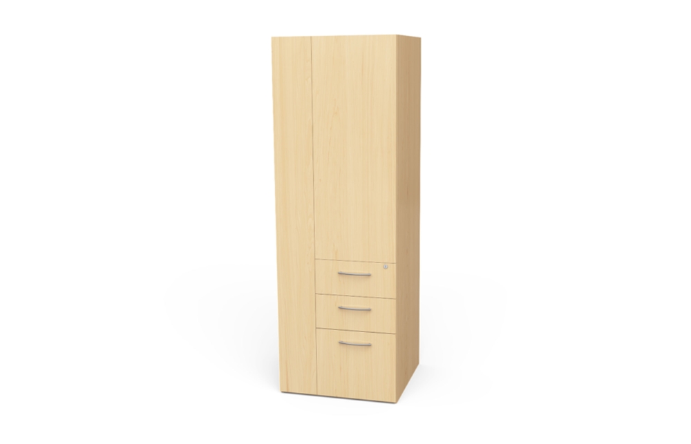 Storage Cabinet with Narrow Tower, Door, and Box/Box/File Drawers (Left: 66-2451WD1L, 66-2472WD1L, 66-2484WD1L; Right: 66-2451WD1R, 66-2472WD1R, 66-2484WD1R)