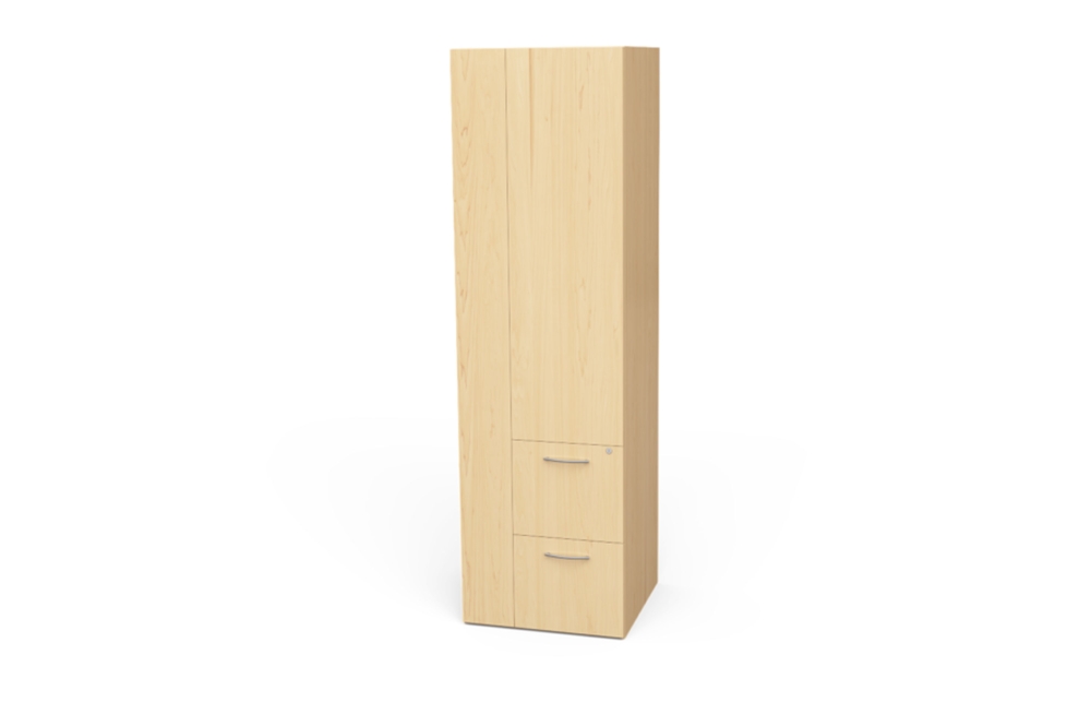 Tall Storage Cabinet with Narrow Tower, Door, and File/File Drawers (Left: 66-2484WD2L, Right: 66-2484WD2R)