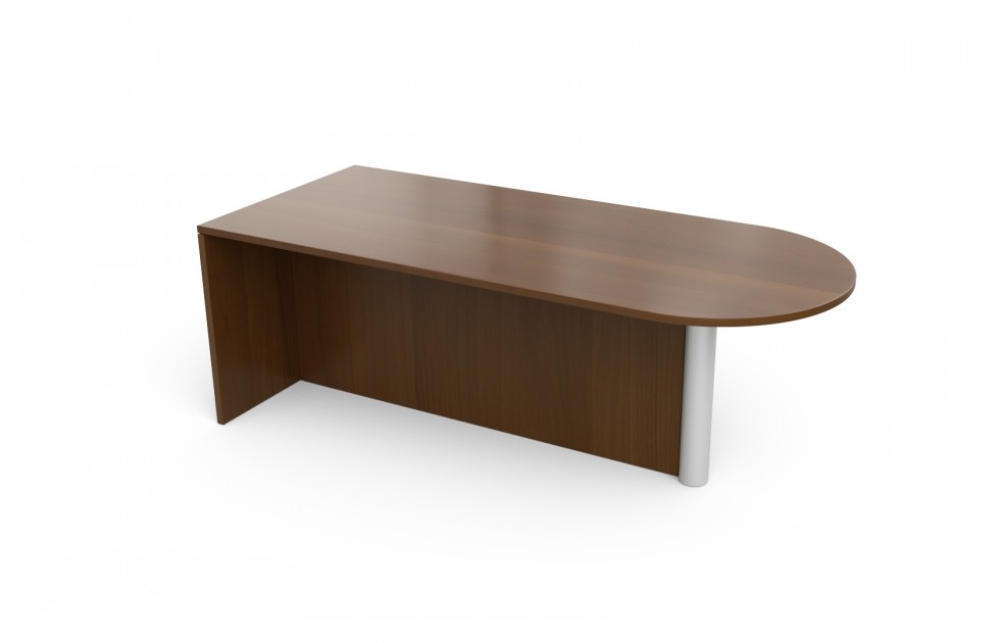 D-Top Desk with Cylinder Leg and Full Modesty