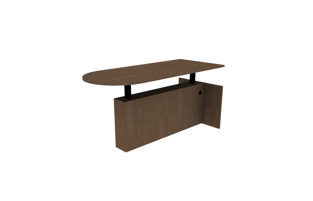 Veneer Height Adjustable D-Top Desk
