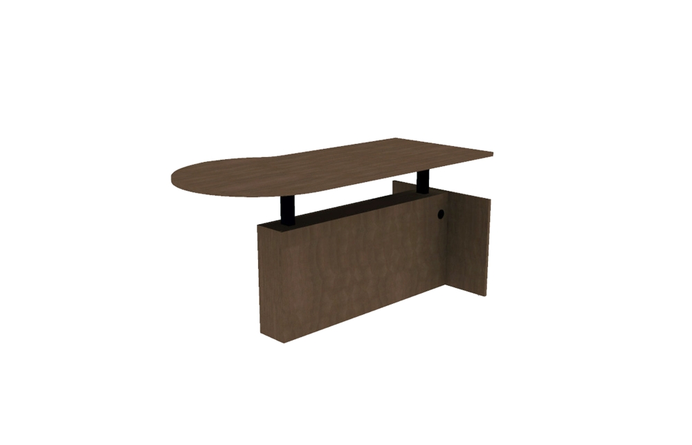 Veneer Height Adjustable P-Top Desk