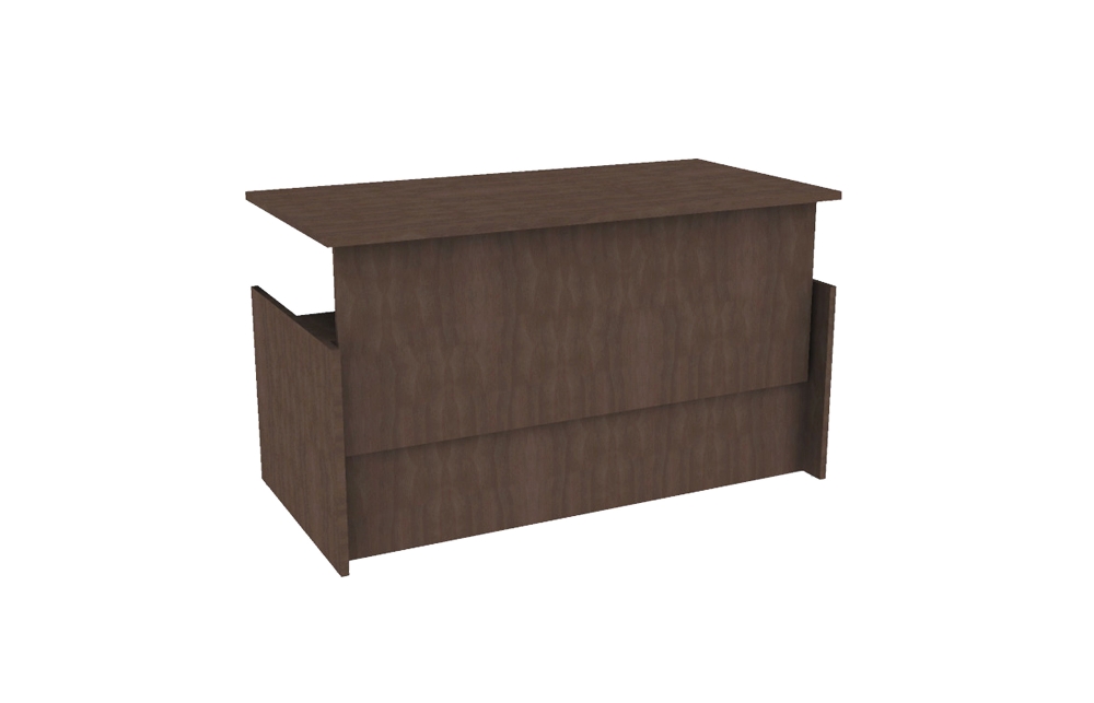 Veneer Height Adjustable Single Ped Desk with Moving Modesty