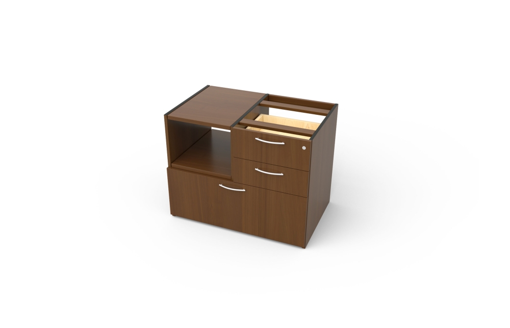 Modular Pedestal with Open Compartment and Multifile