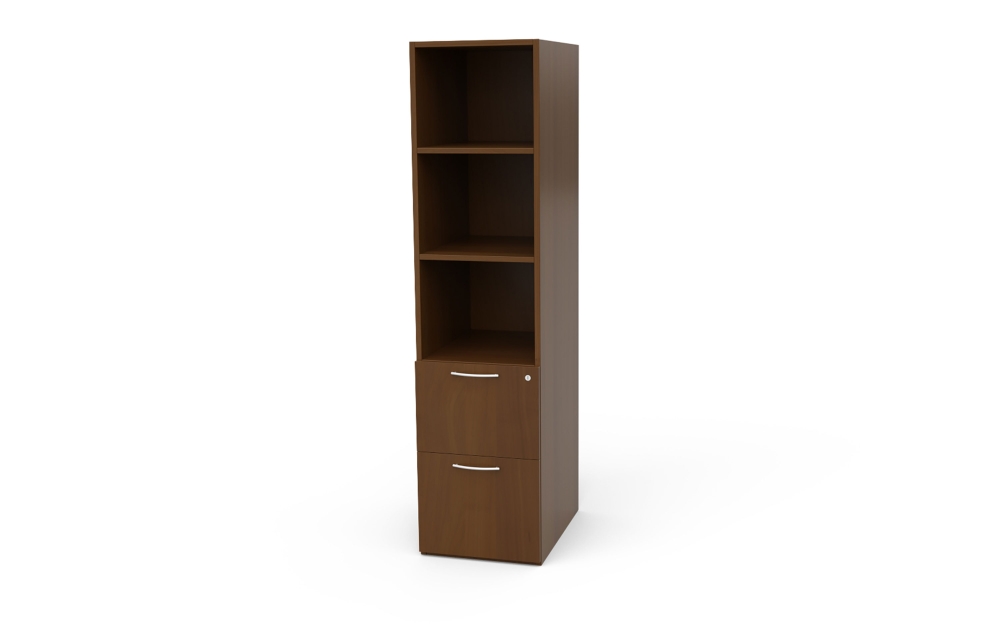Storage Cabinet with Open Shelves and File/File Drawers