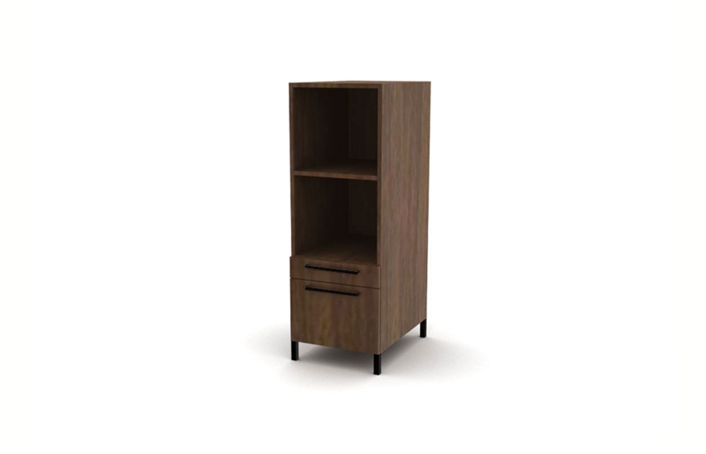 Veneer Open Storage Cabinet with Tray/File