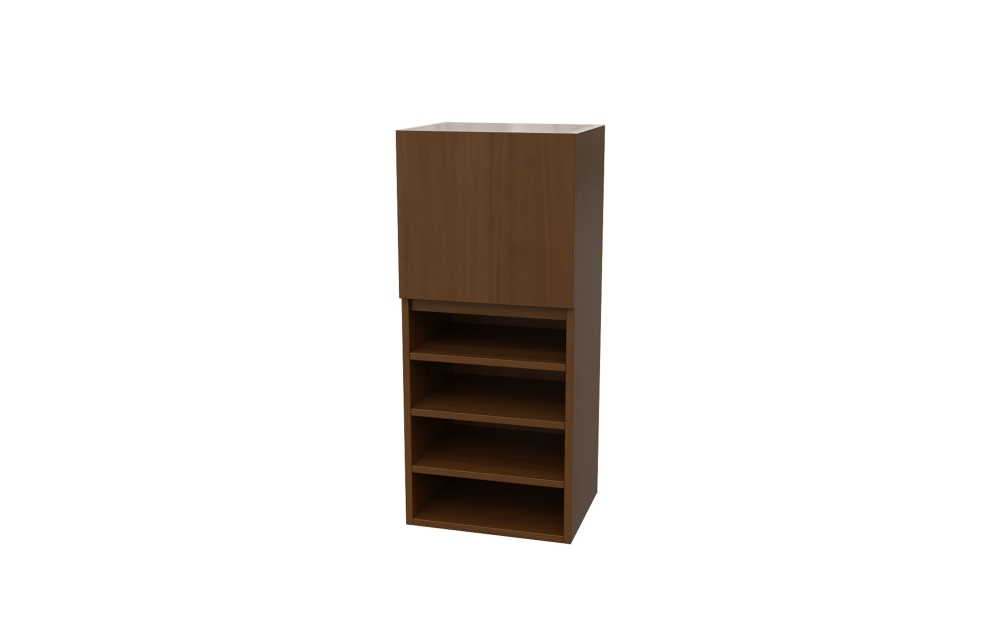  Surface Mount Storage Tower with Door and Open Shelving