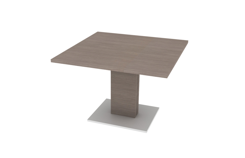 60" Square Small Meeting Table with Standing Column Base