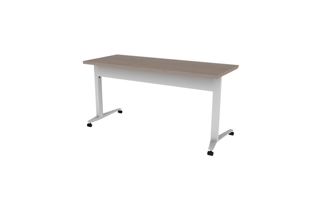 Rectangular Training Table with Envy C Leg and Casters.