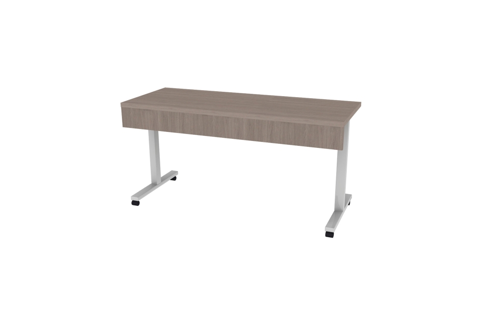 Rectangular Training Table with Vantage T Leg and Casters.