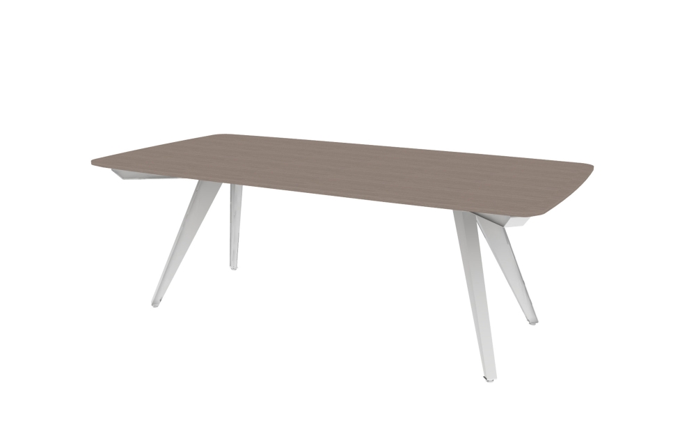 Soft Rectangular Meeting Table with Strut Legs