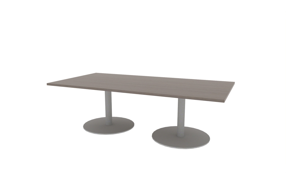 48"x96" Rectangle Top in HPL with Aluminum Disc Bases (88-4896RT with 01-3230DBA)