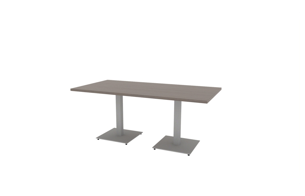 36"x72" Rectangle Top in HPL with Aluminum Square Bases (88-3672RT with 01-2030SBA)