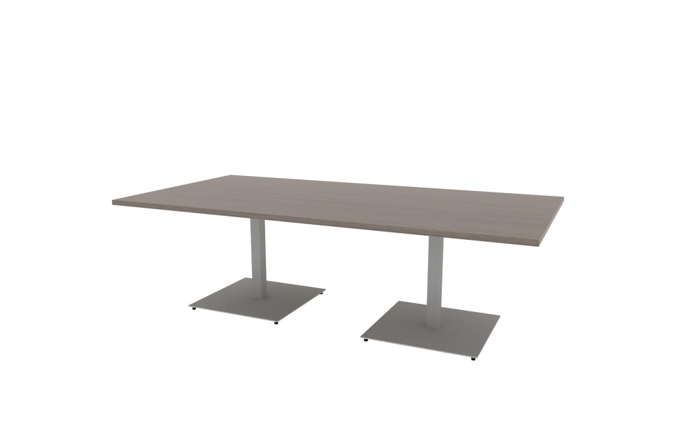 48"x96" Rectangle Top in HPL with Aluminum Square Bases (88-4896RT with 01-2630SBA)