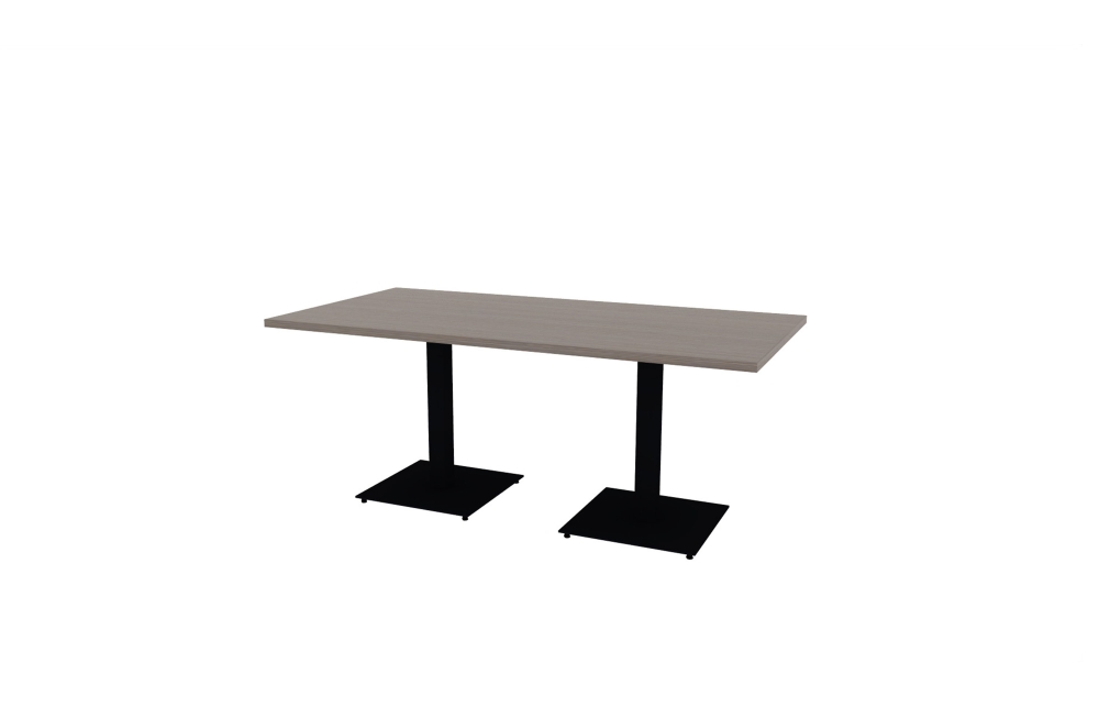 36"x72" Rectangle Top in HPL with Black Square Bases (88-3672RT with 01-2030SBB)
