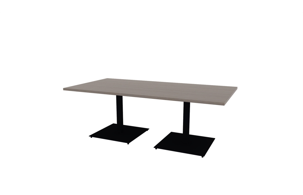 42"x84" Rectangle Top in HPL with Black Square Bases (88-4284RT with 01-2630SBB)