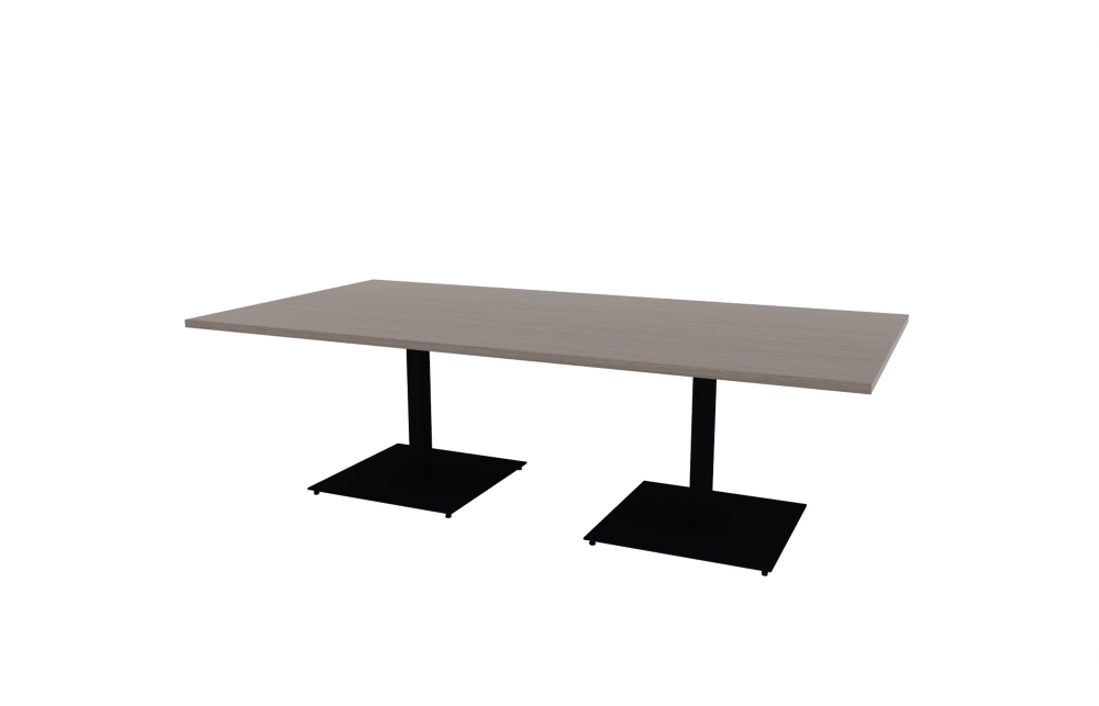 48"x96" Rectangle Top in HPL with Black Square Bases (88-4896RT with 01-2630SBB)