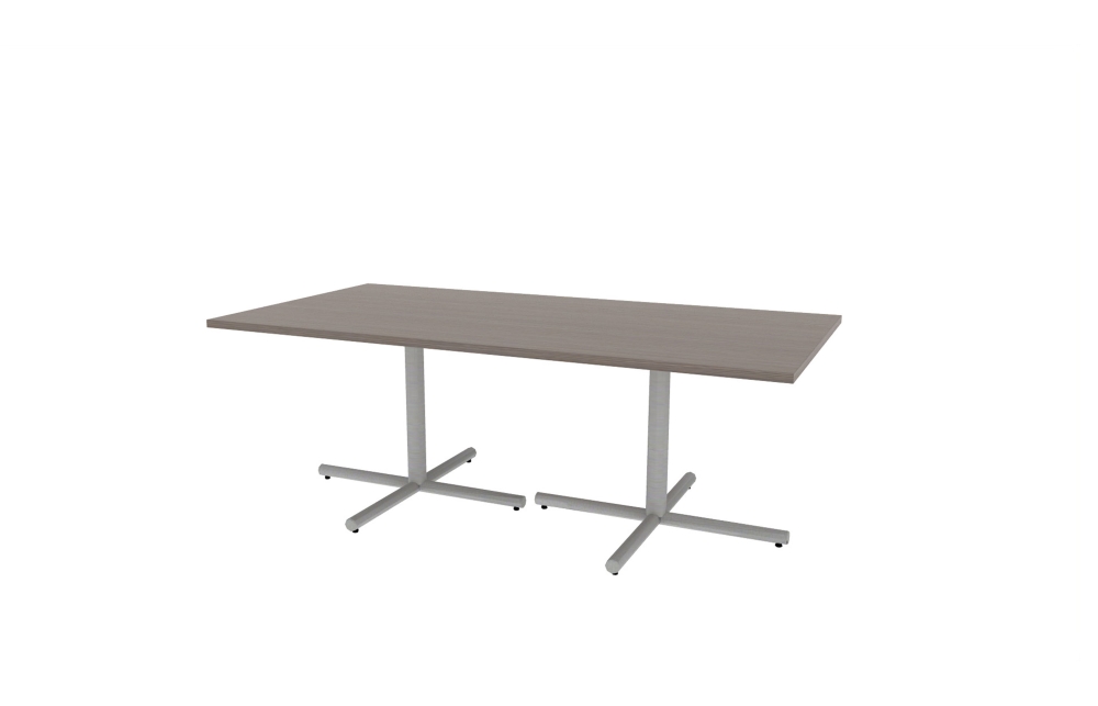 42"x84" Rectangle Top in HPL with Aluminum Tubular X Bases (88-4284RT with 01-3830TXA)