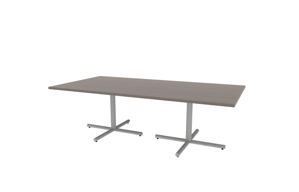 48"x96" Rectangle Top in HPL with Aluminum Tubular X Bases (88-4896RT with 01-3830TXA)