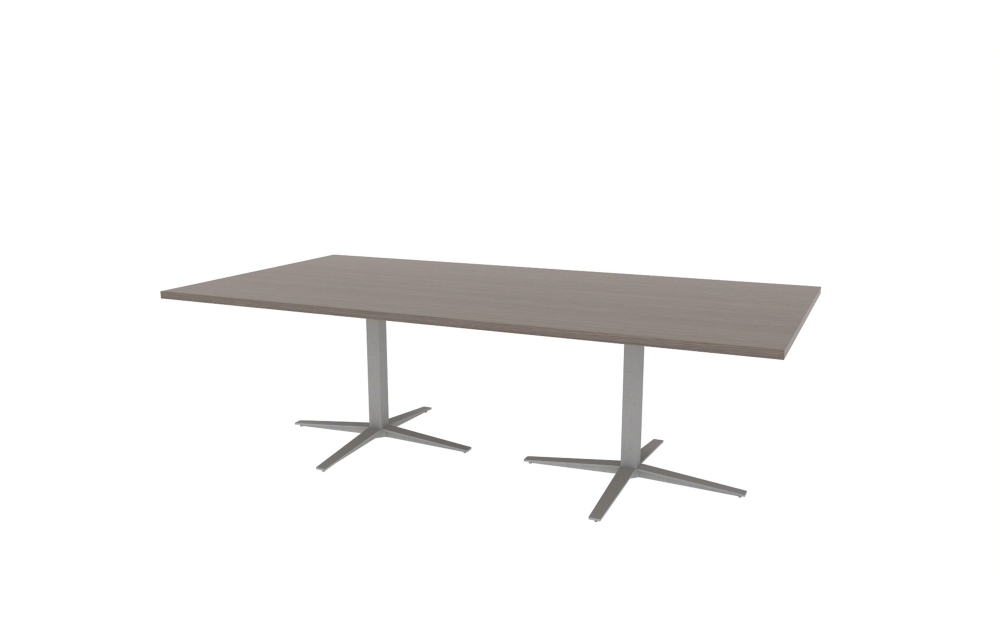 48"x96" Rectangle Top in HPL with Aluminum X Bases (88-4896RT with 08-2630LXBA)