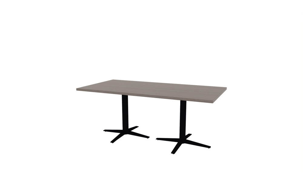 36"x72" Rectangle Top in HPL with Black X Bases (88-3672RT with 08-2030SXBB)