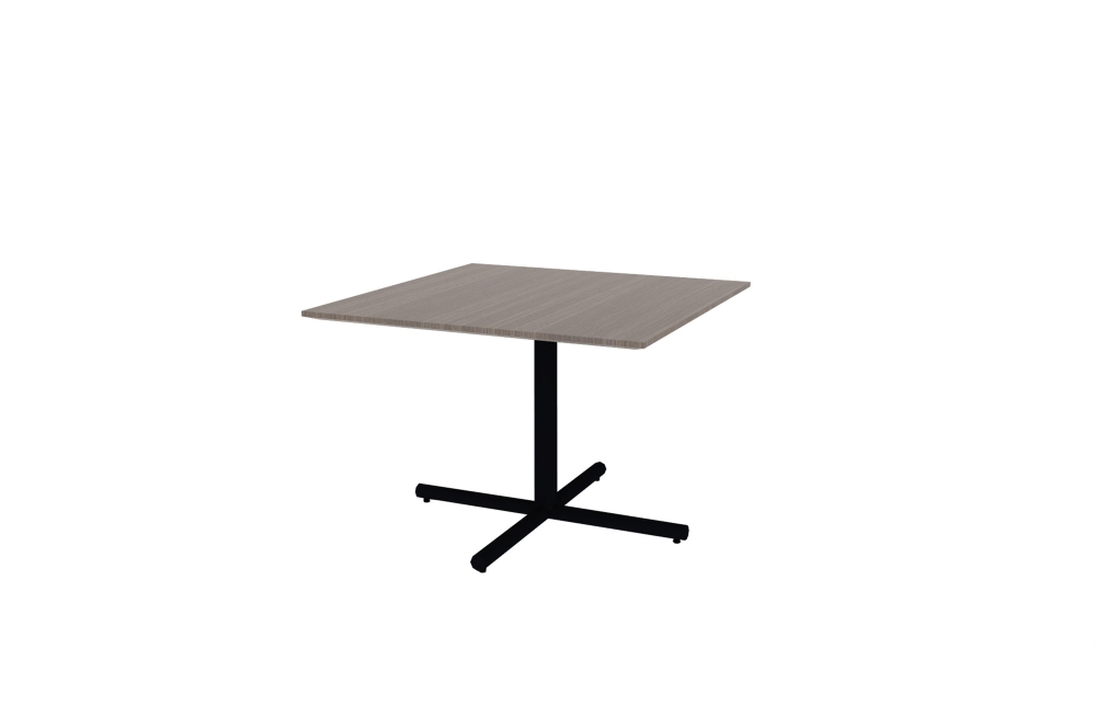 42" Square Top with Black Tubular X Base (88-4242SQ with 01-3830TXB)